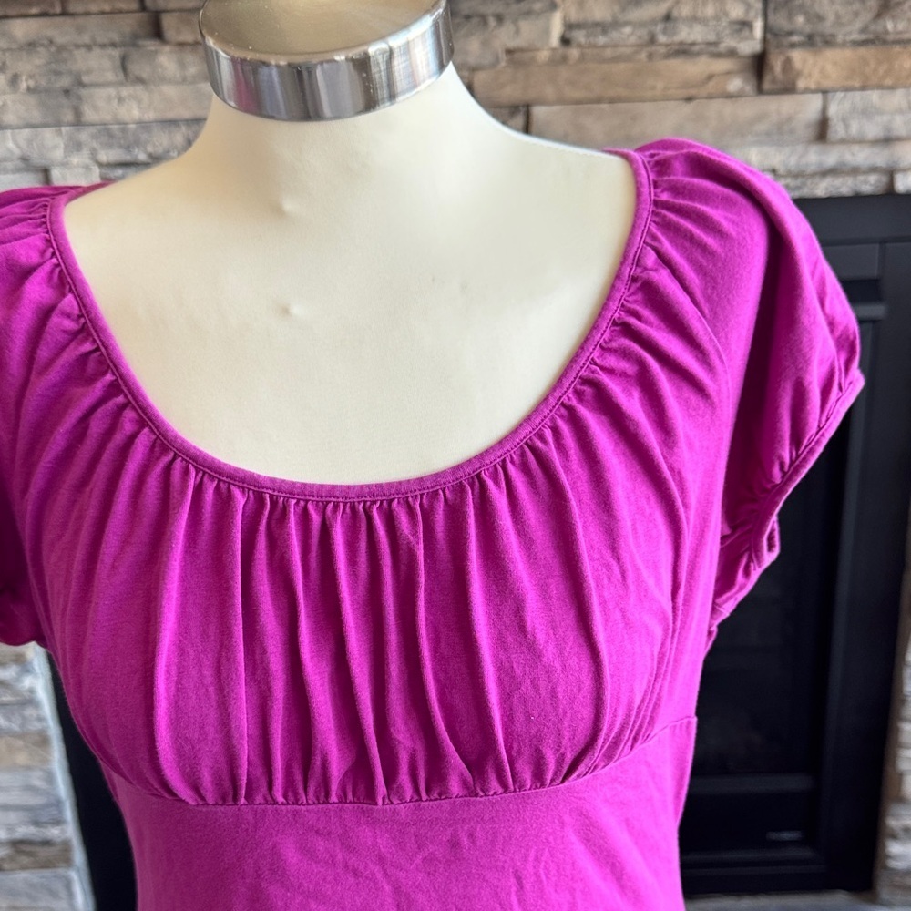 LOFT Fuchsia Scoop Neck Blouse - Picture 3 of 10